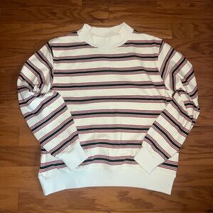 Parke Holiday Striped Mockneck - Eggnog Stripe